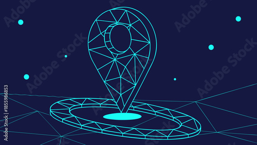 Digital Location Pin Global Positioning Navigation Technology with vector illustration