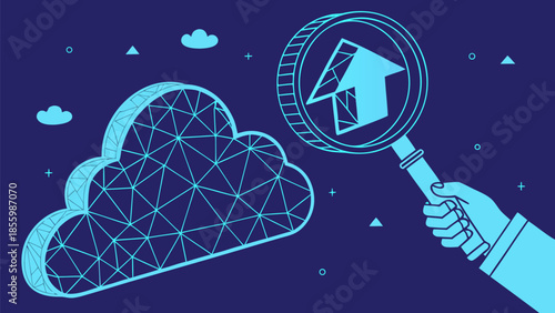 Cloud Computing Analysis Strategy for Business Growth Optimization with vector illustration