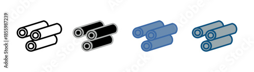 
Iron bar icon set multiple style collection with three iron bar designs