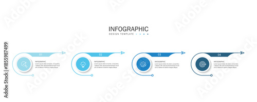 Business infographic template. 4 Step timeline journey. Process diagram, Infographic elements vector illustration.	