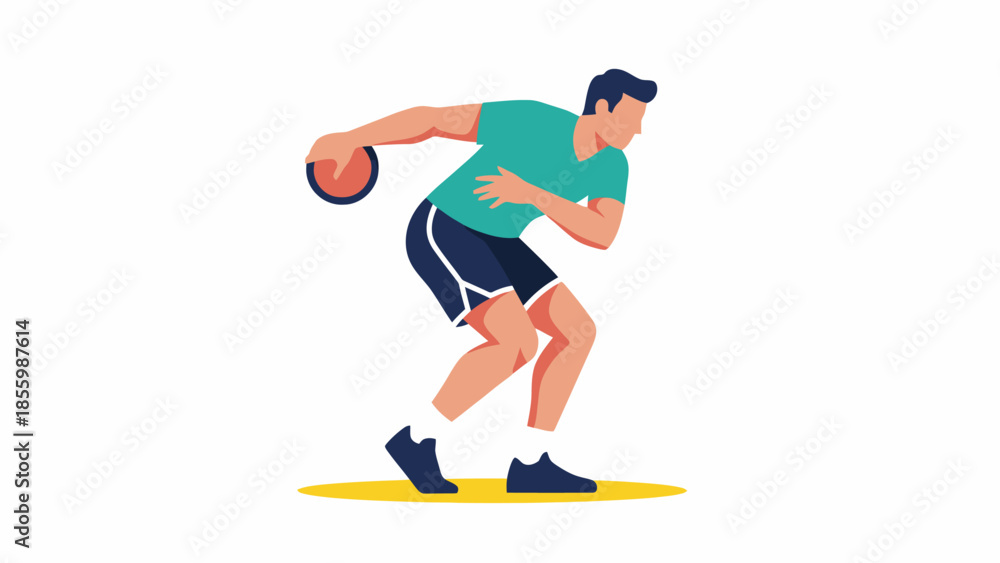 Obraz premium discus thrower in rotational motion