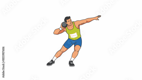 shot put athlete pushing the shot