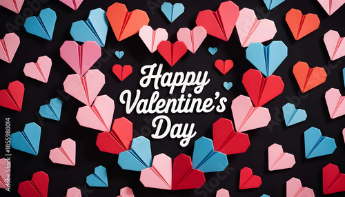  Valentines Day background with hearts. The concept of Valentines Day, 14th February 
