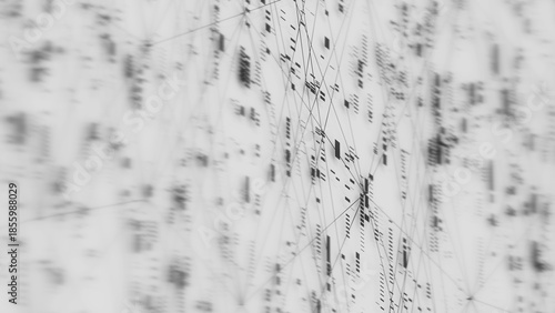 Closeup of Neural network model, LLM structure background. AI big data processing technological concept. Machine learning abstract background. Digital quantum computing.