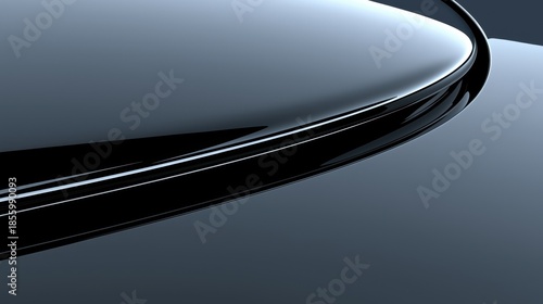 A sleek black car hood with a shiny finish.