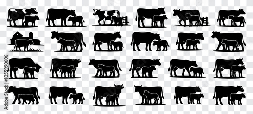Cow silhouette suitable for agricultural, farming, and rural design projects