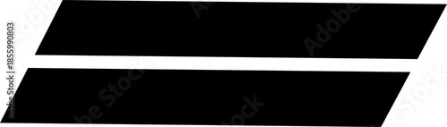 Black Racing Stripes Flat Style Vector Icon Speed Mark Symbol and Dynamic Outline Graphic Featuring Motion Lines, Chevron Arrows and Fast Design Elements