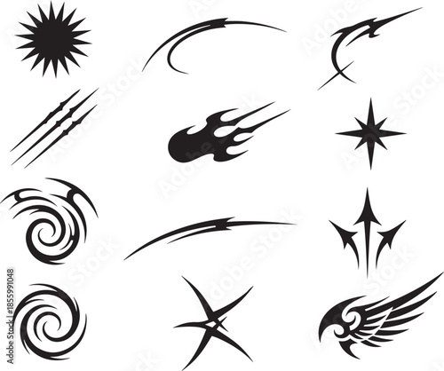 A set of different tribal symbols