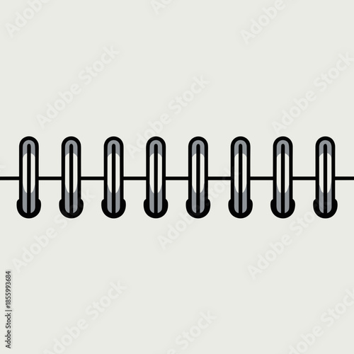 Metal Spiral Binding on White Paper for Notebooks and Calendars