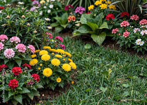 Wallpaper Mural Colorful spring garden detail showing ground cover shrubbery plant life in natural outdoor colors Torontodigital.ca