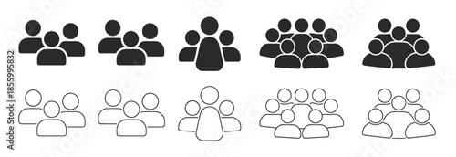 app, ui isolated people icon set in trendy flat style, persons symbol infographics website design, logo, and professional character silhouettes for corporate team pages and community networking platfo