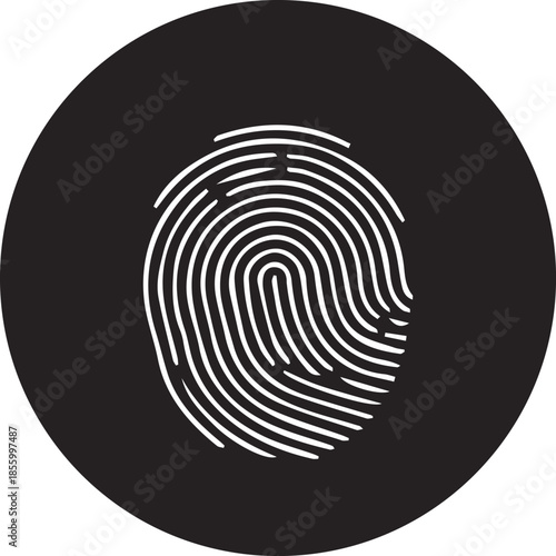 fingerprint icon in vector style on white background.