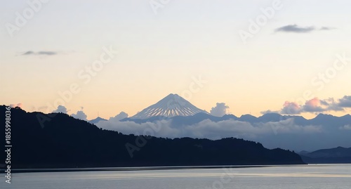 sunrise over the mountains. landscape, sea, nature, view, panorama