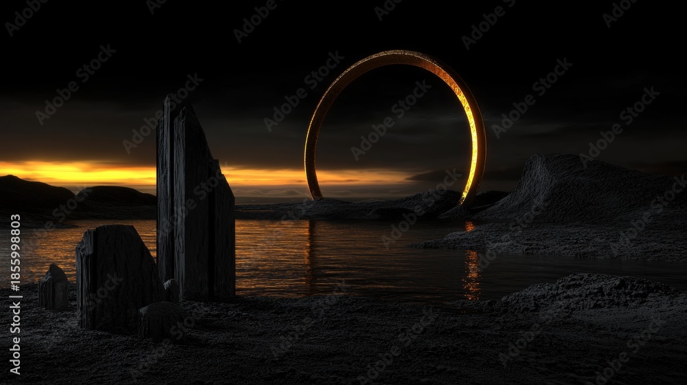 Fototapeta premium A Golden Ring in the Sky