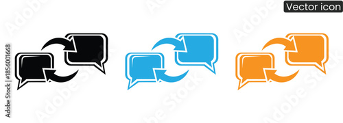 Modern speech bubble icons in vibrant colors for business communication