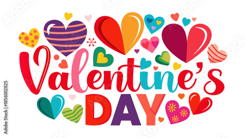 Celebrate valentine's day with colorful hearts Vector