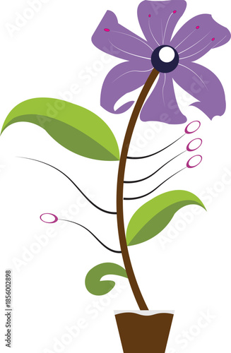 Abstract purple flower with wires