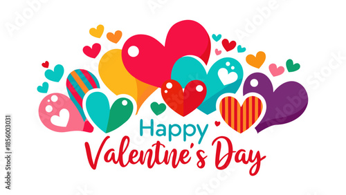 Celebrate valentine's day with colorful hearts Vector