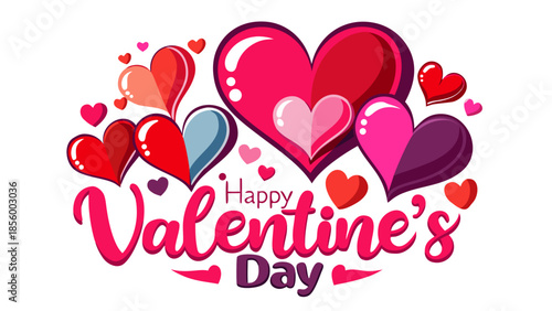 Happy valentine's day hearts Vector