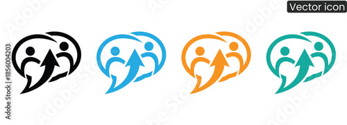 Vibrant teamwork icons showcasing collaboration and mutual support