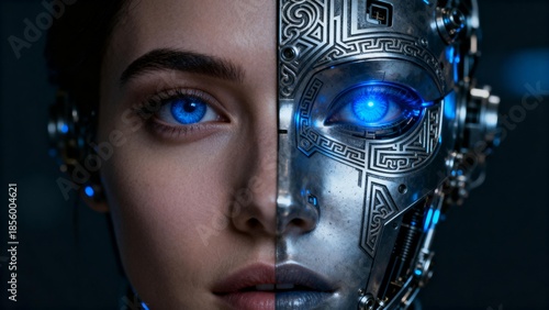 human and robotic face fusion