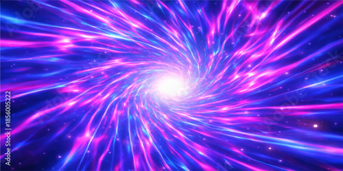 Abstract blue space background featuring a bright star burst and motion lines with a fractal texture design for an energetic art wallpaper