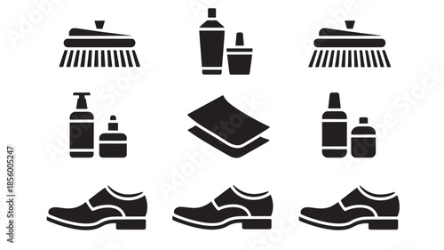 Personal care and grooming icons including shoes and accessories
