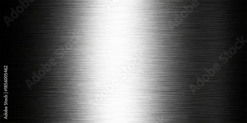 A polished stainless steel plate with a brushed metal texture creates a shiny silver metallic surface featuring a grey industrial aluminum pattern and a titanium alloy reflection material