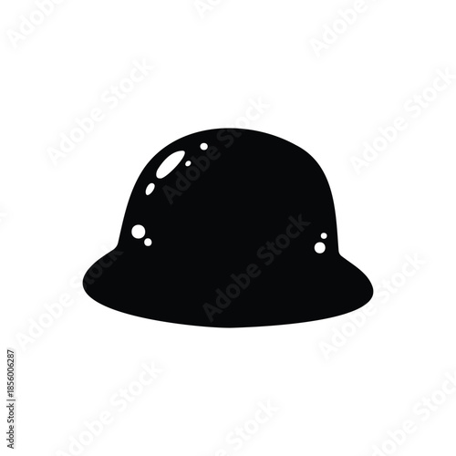 Bobble hat silhouette vector flat design on white background.