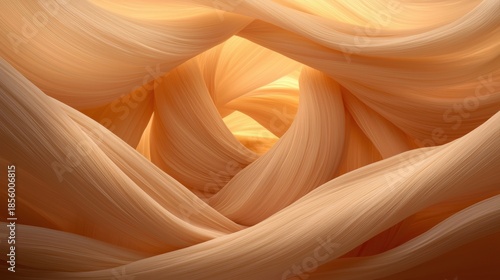 A close-up view of a soft, flowing fabric with a warm, orange hue.
