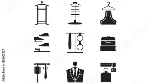 Various clothing and accessories icons displayed on a white background