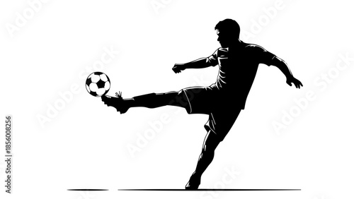silhouette of a soccer player