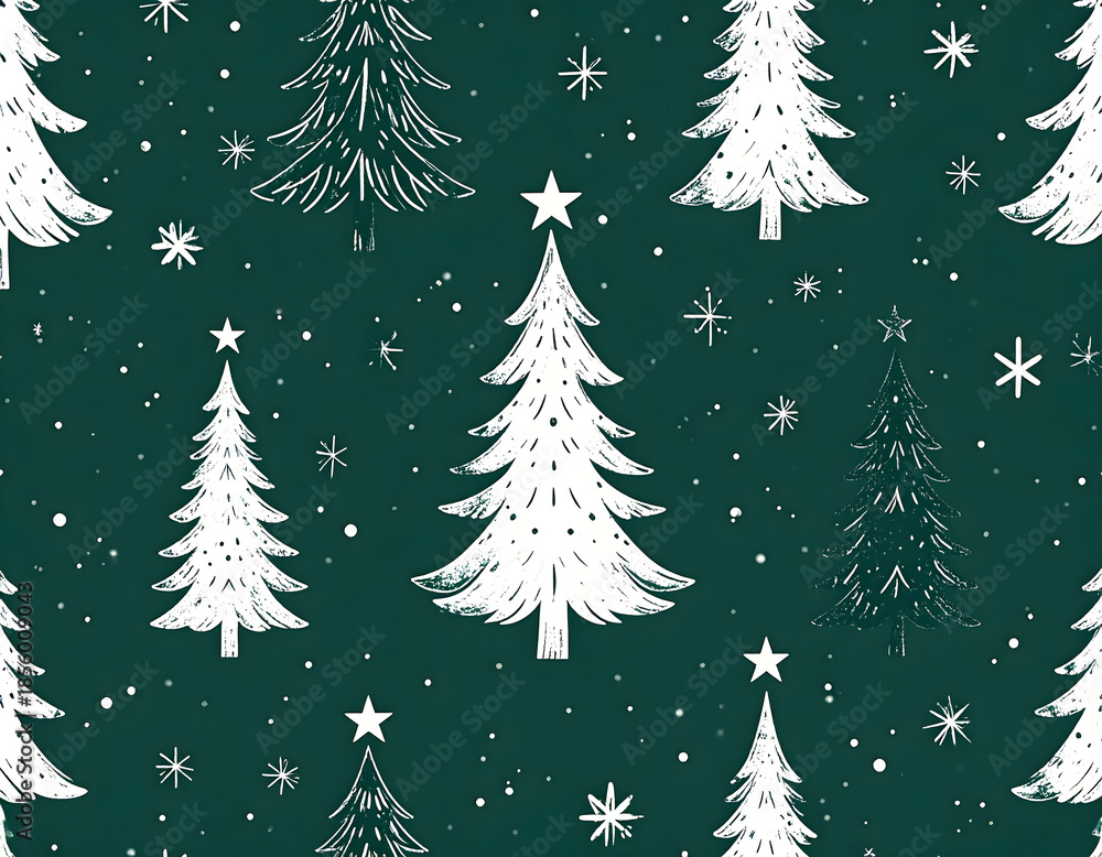 Fototapeta premium Christmas tree pattern, festive, wintery season