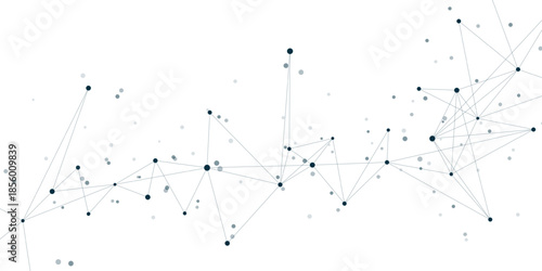 Abstract digital technology network connection with dots and lines. Suitable for medical, technology and science background. Vector