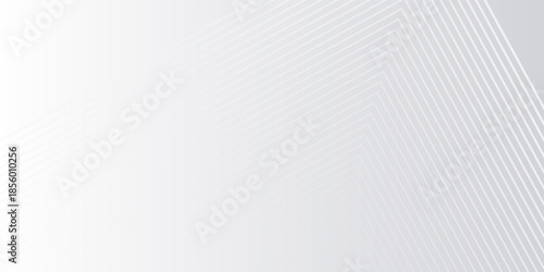 Minimalist gray background with geometric lines. The gray background features a smooth texture with subtle gray gradient and white lines. Geometric pattern background vector. White background.