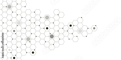 Abstract medical and technology background with hexagons pattern. Suitable for healthcare, innovation medicine, science and research concept. Vector