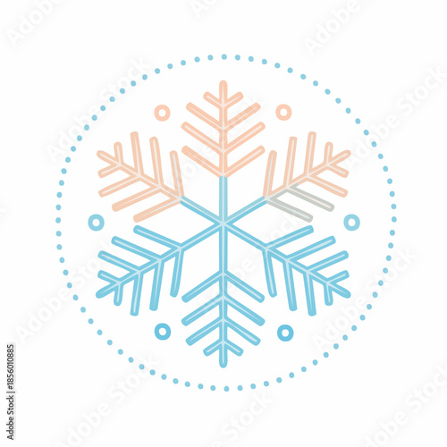 Winter Action, Snowflake Design, Digital Art, Graphic Illustration, Cool Environment, Close-up View, Seasonal Concept