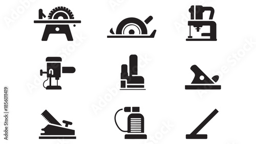 Collection of various carpentry tools displayed on a clean white background