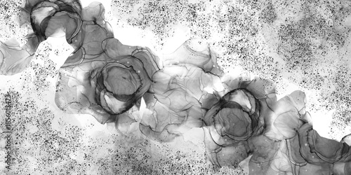 man and woman with a gun pink watercolor texture background marble grunge vintage stone surface splashed smoke bright effect modern love cover page paper template women's day celebrates	
