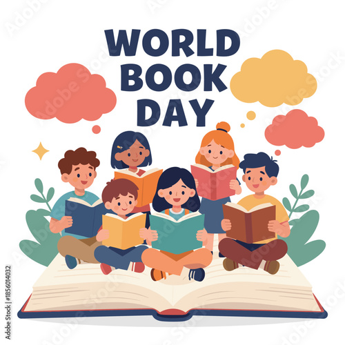 World Book Day Celebration with Children Reading