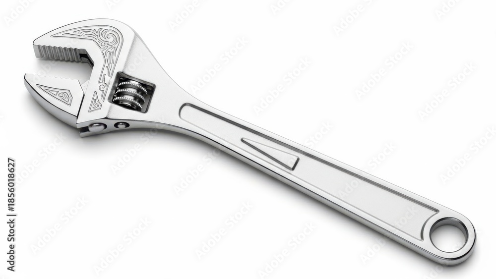 Obraz premium Adjustable wrench on white background
