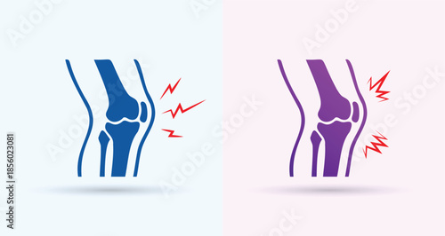 Knee pain medical logo orthopedics joint injury clinic emergency treatment care icon

