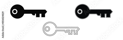 Three keys in black and white for unlocking concepts