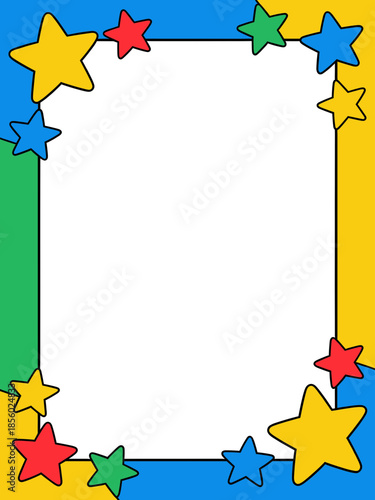 Colorful Stars Rectangular Border Design for Children Achievement Certificates School Announcements and Creative Classroom Projects