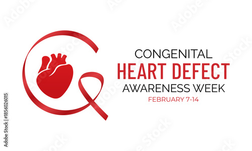 Congenital Heart Defects Awareness Week observed in February. Medical holiday concept background suitable for banners, posters, cards, and placards with clear text space and standard color palette.