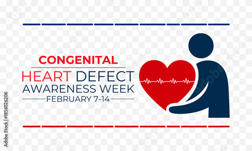Congenital Heart Defects Awareness Week observed in February. Medical holiday concept background suitable for banners, posters, cards, and placards with clear text space and standard color palette.