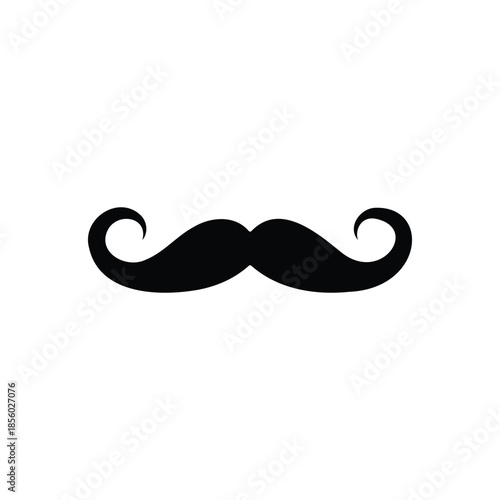  mustache silhouette icon vector flat design.