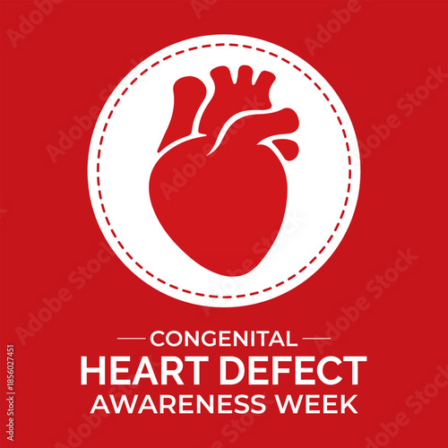 Congenital Heart Defects Awareness Week observed in February. Medical holiday concept background suitable for banners, posters, cards, and placards with clear text space and standard color palette.