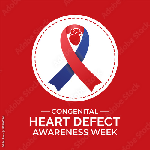 Congenital Heart Defects Awareness Week observed in February. Medical holiday concept background suitable for banners, posters, cards, and placards with clear text space and standard color palette.