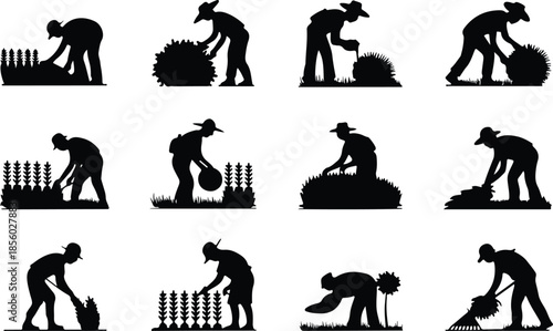 Farmers Field Work Icon Set Harvesting Crop Icons – Top Collection